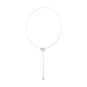 14 Karat Gold Lariat Necklace with Cultured Freshwater Pearl End