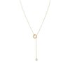 14 Karat Gold Lariat Necklace with Cultured Freshwater Pearl End