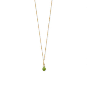 16" 14 Karat Gold Birthstone Necklace (January-December)