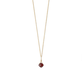16" 14 Karat Gold Birthstone Necklace (January-December)
