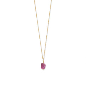 16" 14 Karat Gold Birthstone Necklace (January-December)
