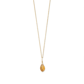 16" 14 Karat Gold Birthstone Necklace (January-December)