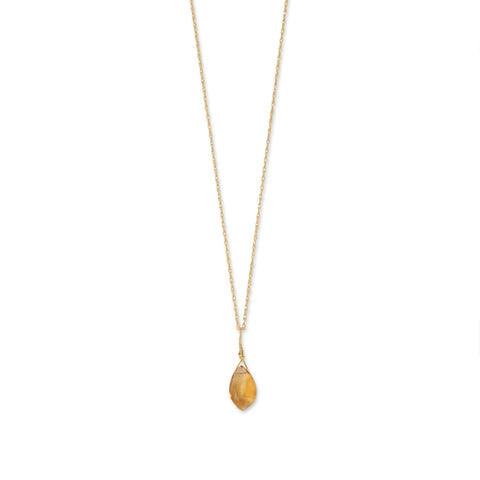 16" 14 Karat Gold Birthstone Necklace (January-December)