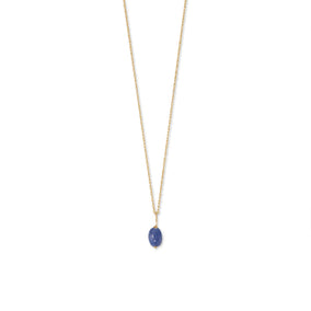 16" 14 Karat Gold Birthstone Necklace (January-December)
