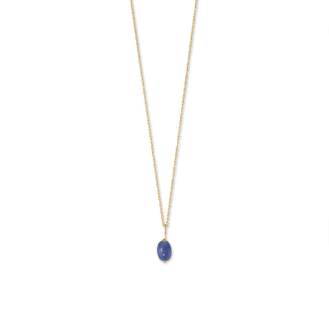 16" 14 Karat Gold Birthstone Necklace (January-December)