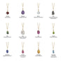 16" 14 Karat Gold Birthstone Necklace (January-December)