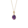 18" 14 Karat Gold Precision Cut Amethyst Necklace