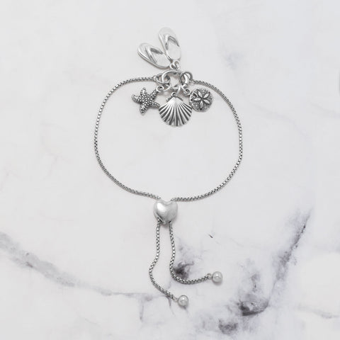 Silver or Gold 3D Movable Pair of Sandals Charm