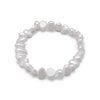 White Cultured Freshwater Pearl Stretch Bracelet