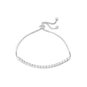 Rhodium Plated CZ Slide Bracelet