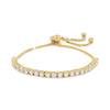 Adjustable 14 Karat Gold Plated CZ Friendship Bolo Bracelet