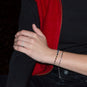 Rhodium Plated Crystal Rainbow Bolo Bracelet