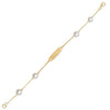14 Karat Gold Plated ID Bracelet with White Cultured Freshwater Pearls
