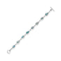 7.5" Oxidized Pear and Oval Roman Glass Toggle Bracelet
