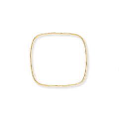 14 Karat Gold Plated Textured Square Bangle