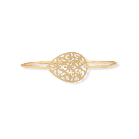 14 Karat Gold Plated Filigree Bangle