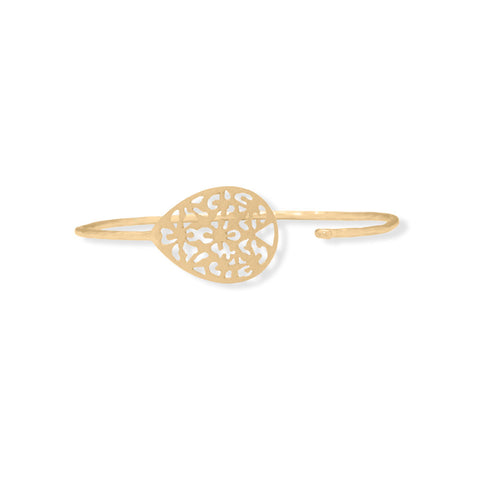 14 Karat Gold Plated Filigree Bangle