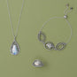 18" Pear Cutout Roman Glass Necklace