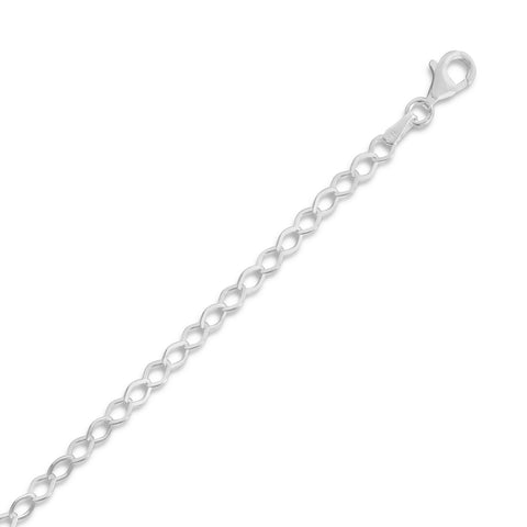 Flat Diamond Shape Link Chain Anklet