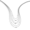 16"+2" Extension Rhodium Plated Multistrand Graduated Necklace with CZs