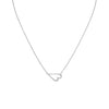 16" + 2" Rhodium Plated Sideways Heart Necklace