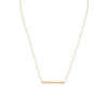 18" 14 Karat Gold Plated Bar Necklace with CZ