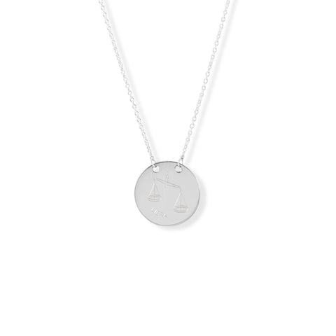 Polished Round Engravable Disk Necklace