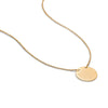 14 Karat Gold Plated Polished Round Engravable Disk Necklace