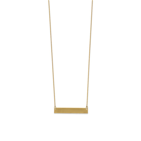 14 Karat Gold Plated Engravable Bar Necklace