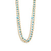 Triple Strand 14 Karat Gold Plated Multistone Necklace