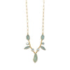14 Karat Gold Plated Aquamarine and Blue Topaz Necklace