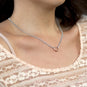 Two Tone Double Strand Open Heart Necklace