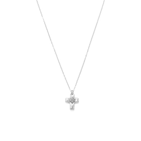 Reversible Cross Charm with Cultured Freshwater Pearl Necklace