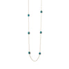 14 Karat Gold Plated Turquoise Stone Endless Necklace