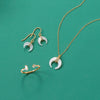 Mother of Pearl and CZ Crescent Gold Plate Earrings