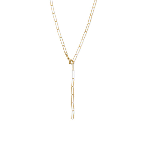 21" 14 Karat Gold Plated Paperclip Chain Necklace