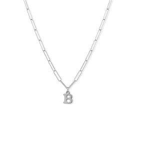 21" Rhodium Plated Paperclip Chain Necklace
