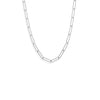 21" Rhodium Plated Paperclip Chain Necklace