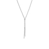 26" + 2" Rhodium Plated Long CZ Drop Lariat Necklace