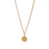 16" + 2" 14 Karat Gold Plated Engravable Disk Neckalce