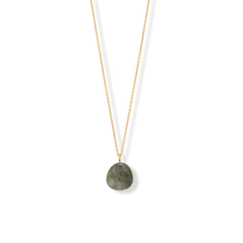 28" 14 Karat Gold Plated Labradorite Drop Necklace