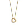 16" + 2" 14 Karat Gold Plated CZ Lined Floating Heart Necklace