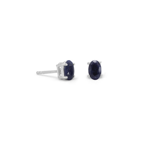 Faceted Oval Sapphire Earrings