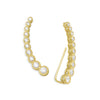 Textured 14 Karat Gold Plated Bezel CZ Ear Climbers