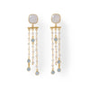 14 Karat Gold Plated Rainbow Moonstone Post Earrings