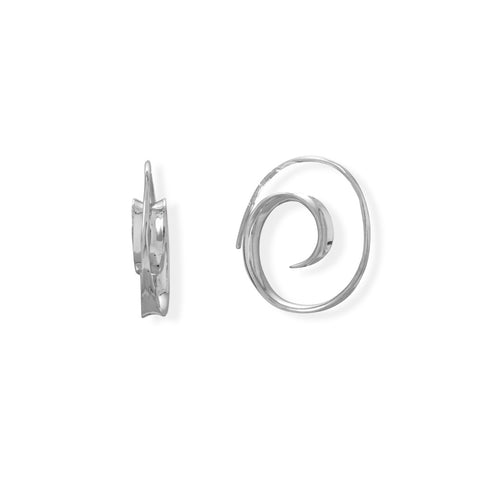 Rhodium Plated Spiral Earrings