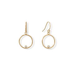14/20 Gold Filled 15mm Circle with CZ Earrings