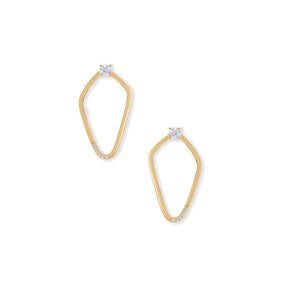 14 Karat Gold White Topaz Stud Earrings