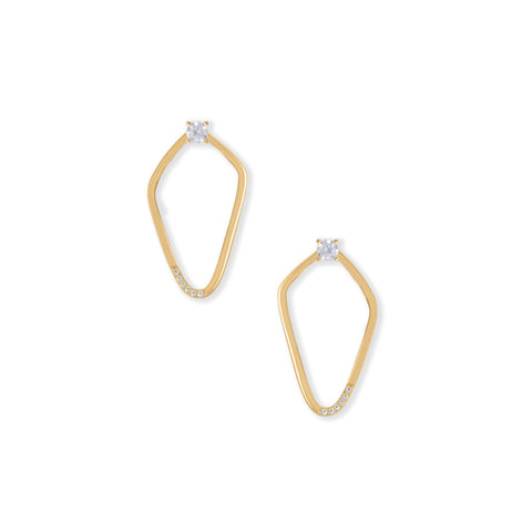 Two-In-One Moonstone and White Topaz Kite Earrings