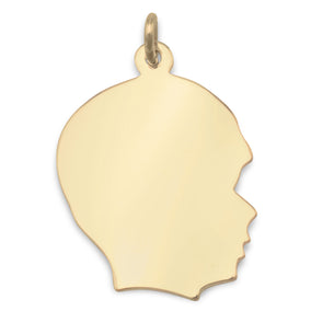 Large 14/20 Gold Filled Engravable Boy Silhouette Pendant